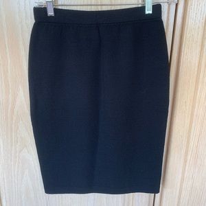 St. John Black Knit Straight Skirt